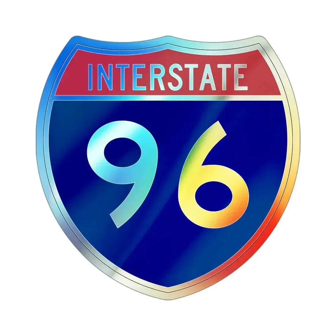 Interstate 96 (U.S. Highways) Holographic STICKER Die-Cut Vinyl Decal 4 Inch Holographic - The Sticker Space