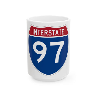 Interstate 97 (U.S. Highways) White Coffee Mug-15oz-The Sticker Space