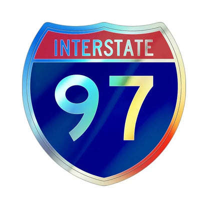 Interstate 97 (U.S. Highways) Holographic STICKER Die-Cut Vinyl Decal 3 Inch Holographic - The Sticker Space