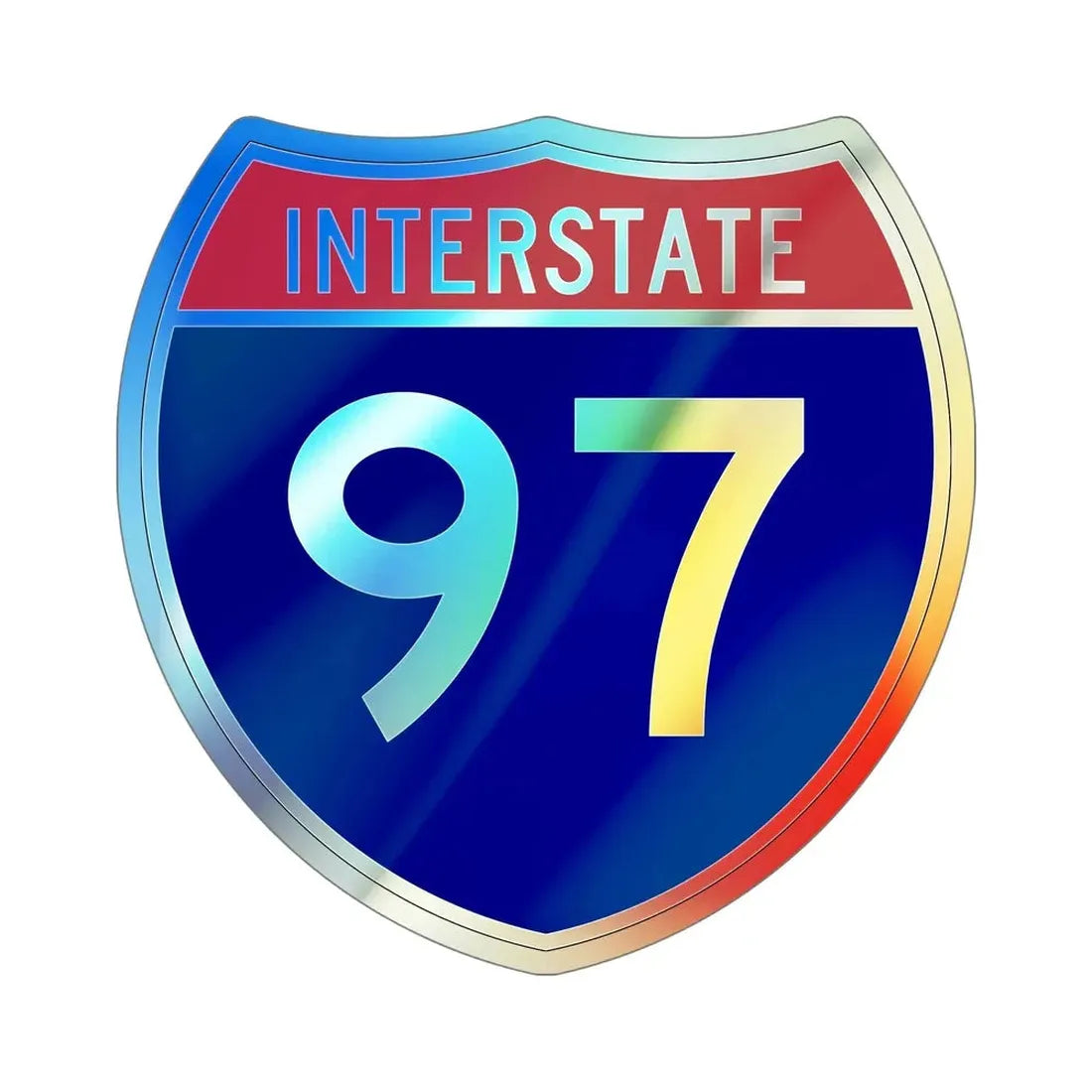 Interstate 97 (U.S. Highways) Holographic STICKER Die-Cut Vinyl Decal - The Sticker Space