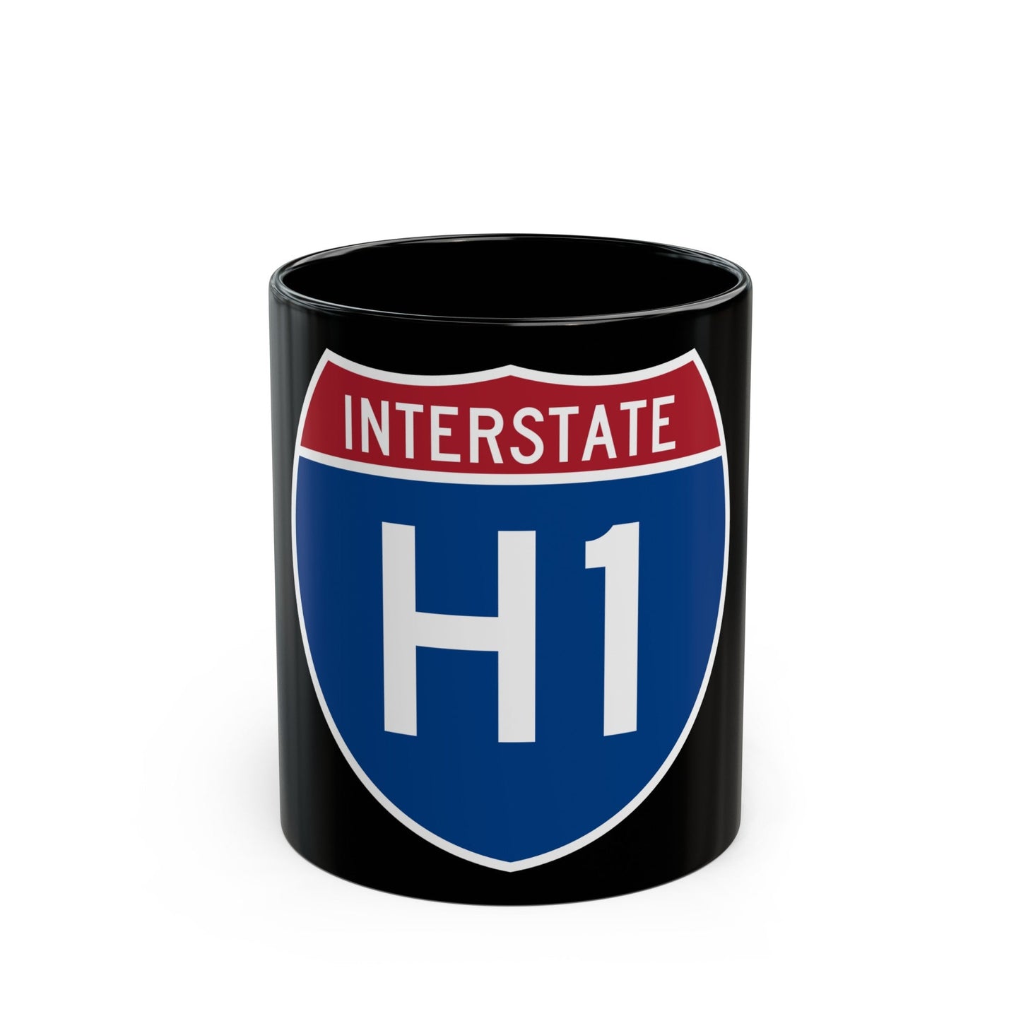 Interstate H1 (U.S. Highways) Black Coffee Mug-11oz-The Sticker Space