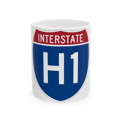 Interstate H1 (U.S. Highways) White Coffee Mug-11oz-The Sticker Space