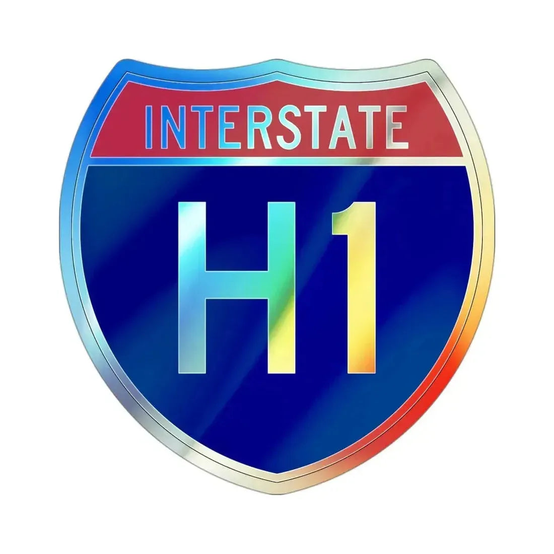 Interstate H1 (U.S. Highways) Holographic STICKER Die-Cut Vinyl Decal 3 Inch Holographic - The Sticker Space