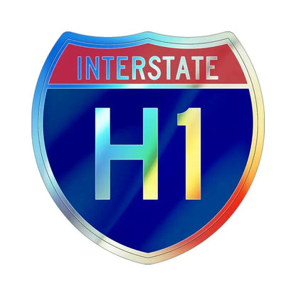 Interstate H1 (U.S. Highways) Holographic STICKER Die-Cut Vinyl Decal 3 Inch Holographic - The Sticker Space
