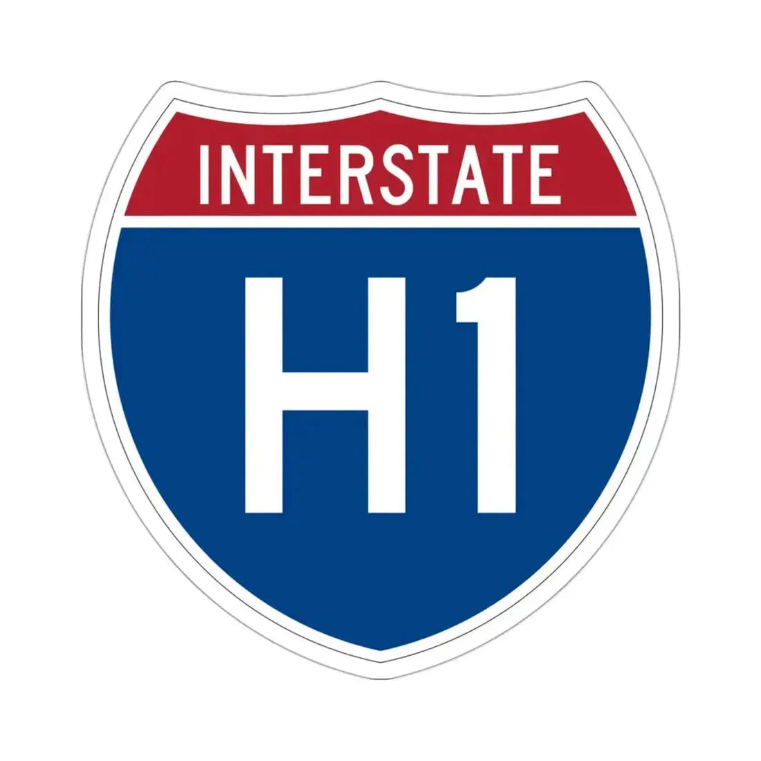 Interstate H1 (U.S. Highways) STICKER Vinyl Die-Cut Decal 3 Inch - The Sticker Space