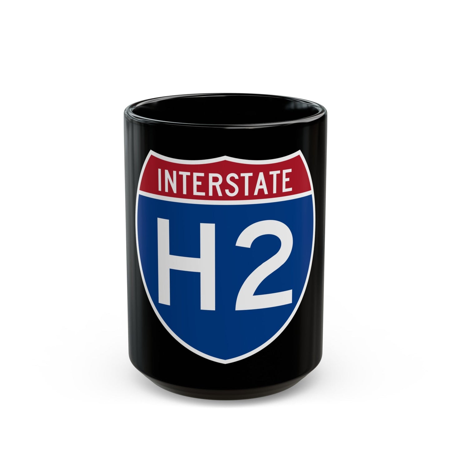 Interstate H2 (U.S. Highways) Black Coffee Mug-15oz-The Sticker Space