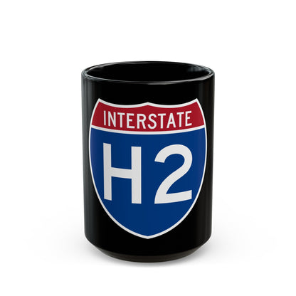 Interstate H2 (U.S. Highways) Black Coffee Mug-15oz-The Sticker Space