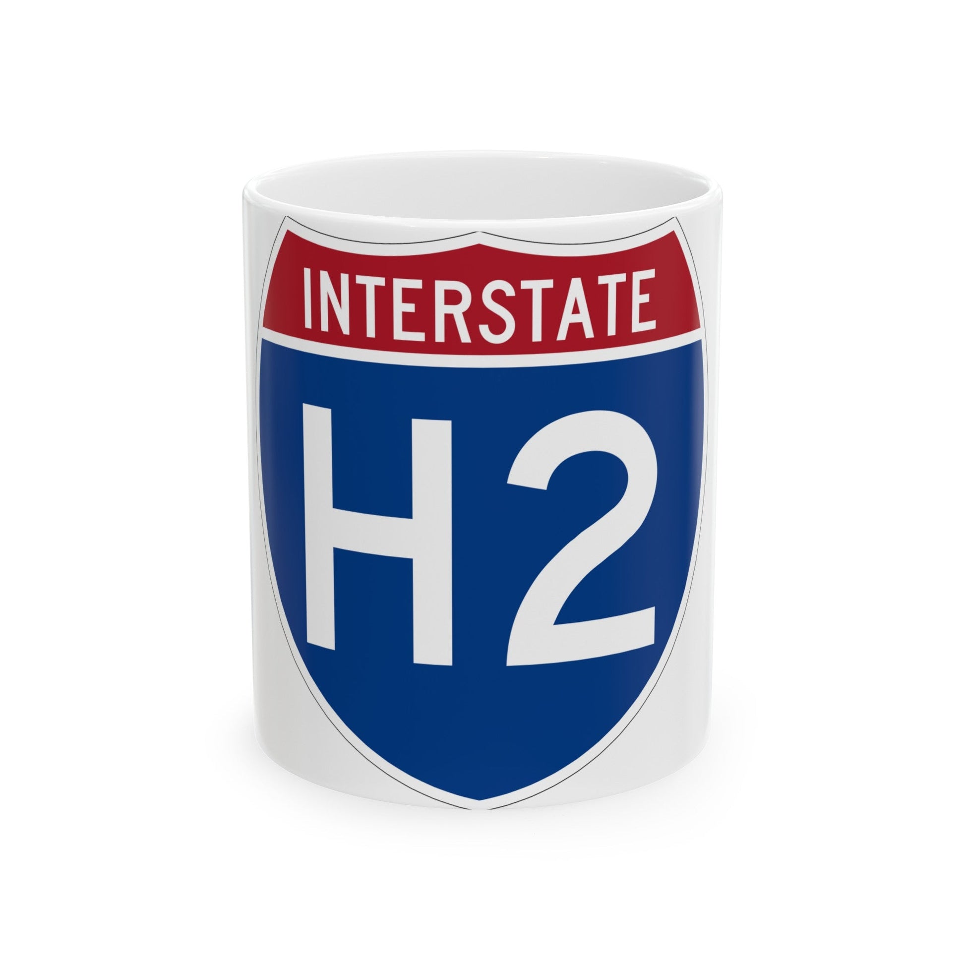 Interstate H2 (U.S. Highways) White Coffee Mug-11oz-The Sticker Space