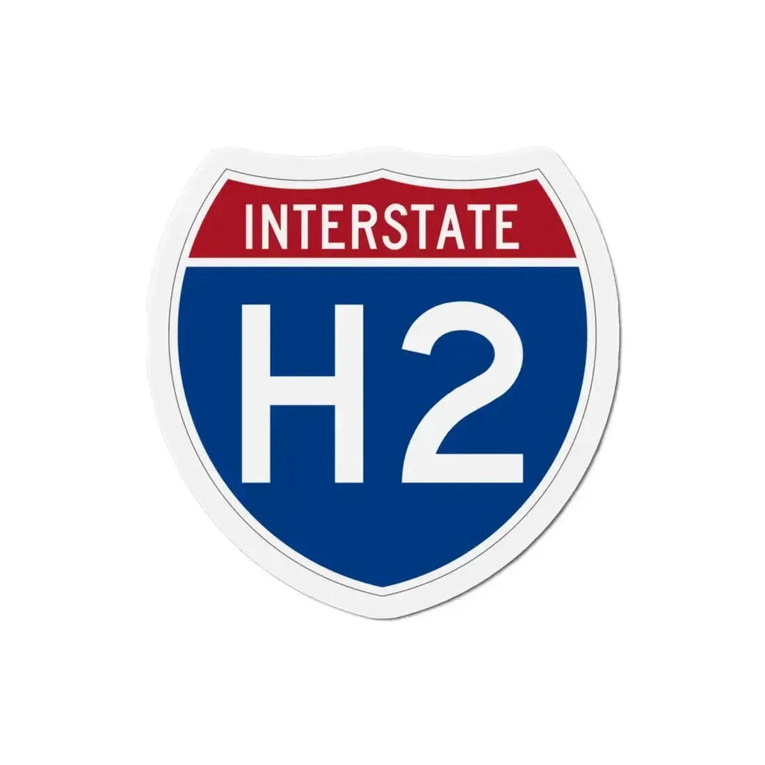 Interstate H2 (U.S. Highways) Refrigerator Magnet 3 Inch - The Sticker Space