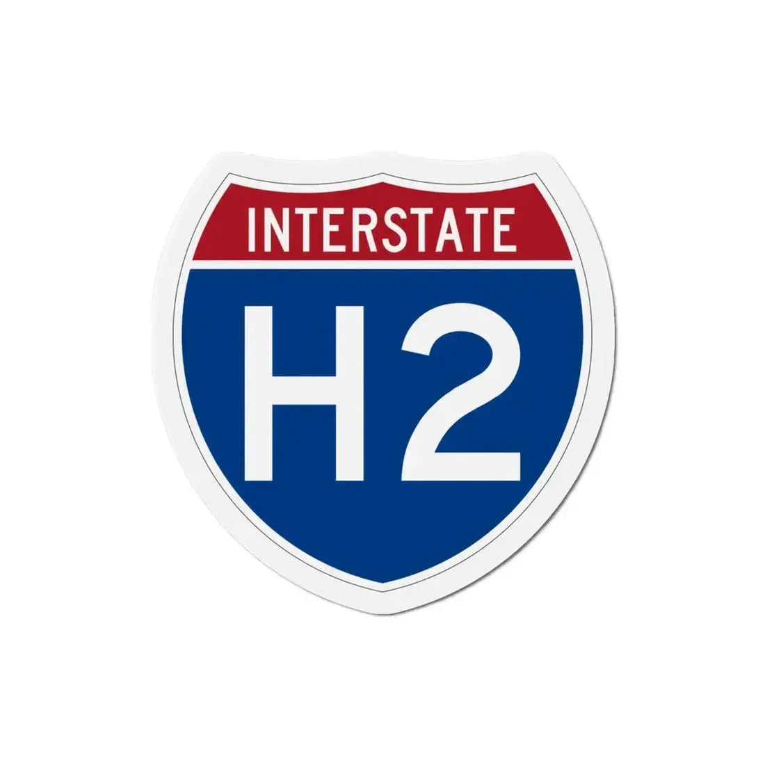 Interstate H2 (U.S. Highways) Refrigerator Magnet 4 Inch - The Sticker Space