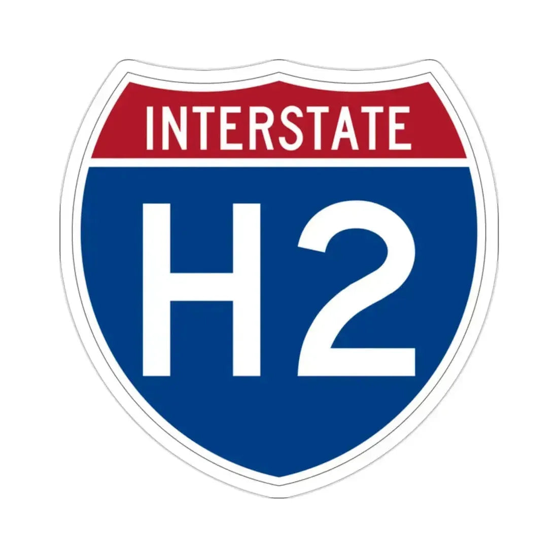 Interstate H2 (U.S. Highways) STICKER Vinyl Die-Cut Decal 2 Inch - The Sticker Space