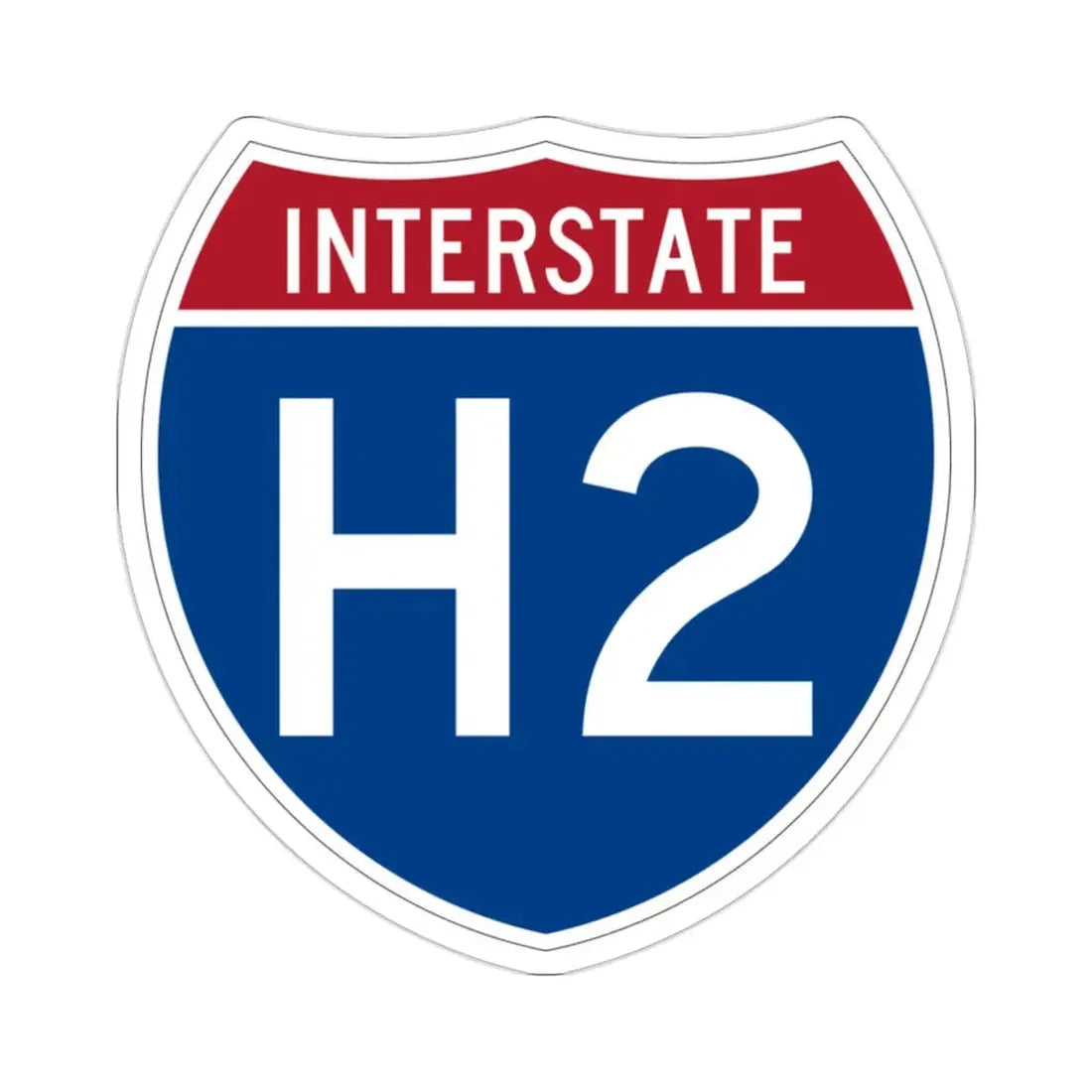 Interstate H2 (U.S. Highways) STICKER Vinyl Die-Cut Decal 2 Inch - The Sticker Space