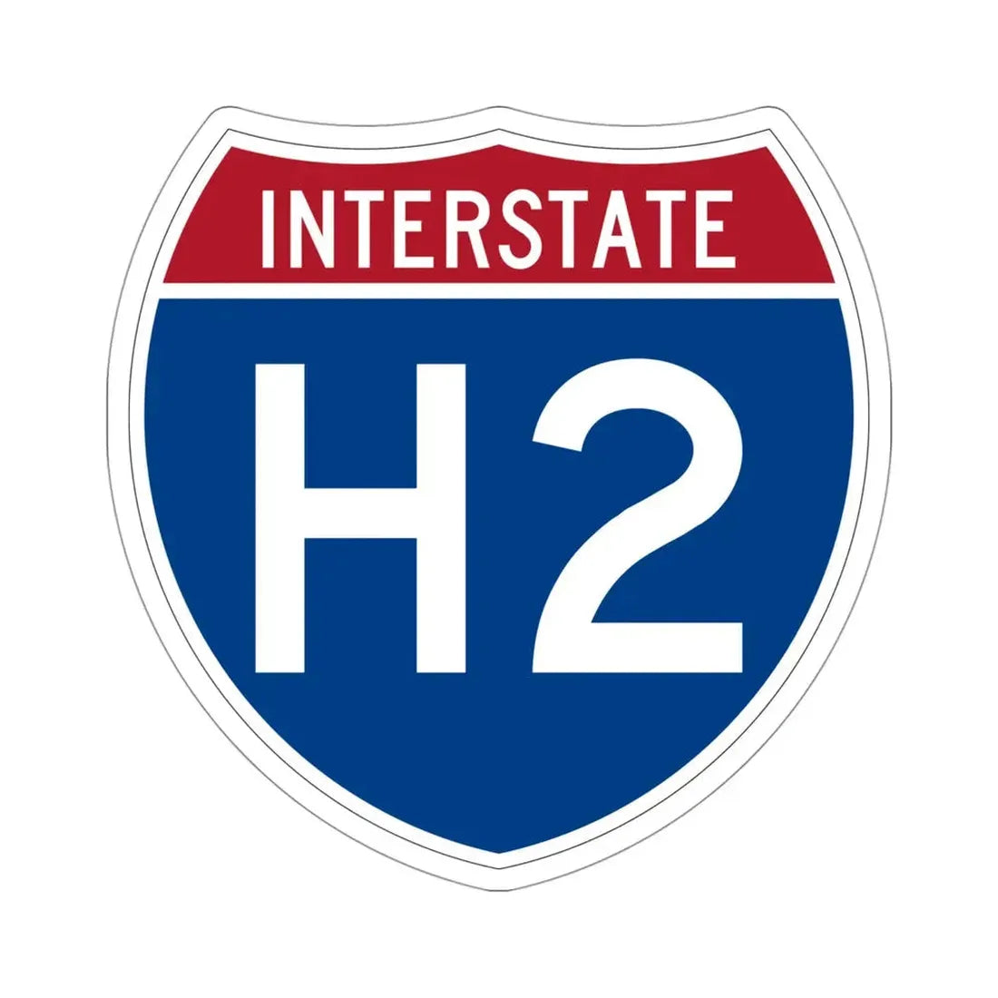 Interstate H2 (U.S. Highways) STICKER Vinyl Die-Cut Decal 4 Inch - The Sticker Space