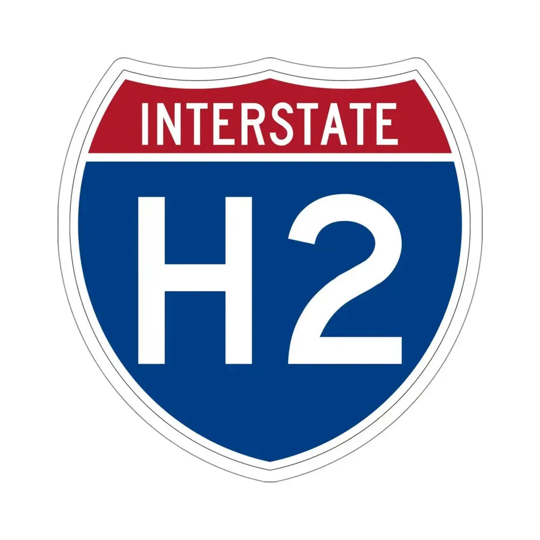 Interstate H2 (U.S. Highways) STICKER Vinyl Die-Cut Decal 5 Inch - The Sticker Space