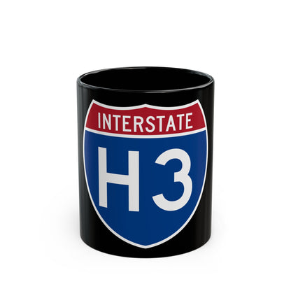 Interstate H3 (U.S. Highways) Black Coffee Mug-11oz-The Sticker Space