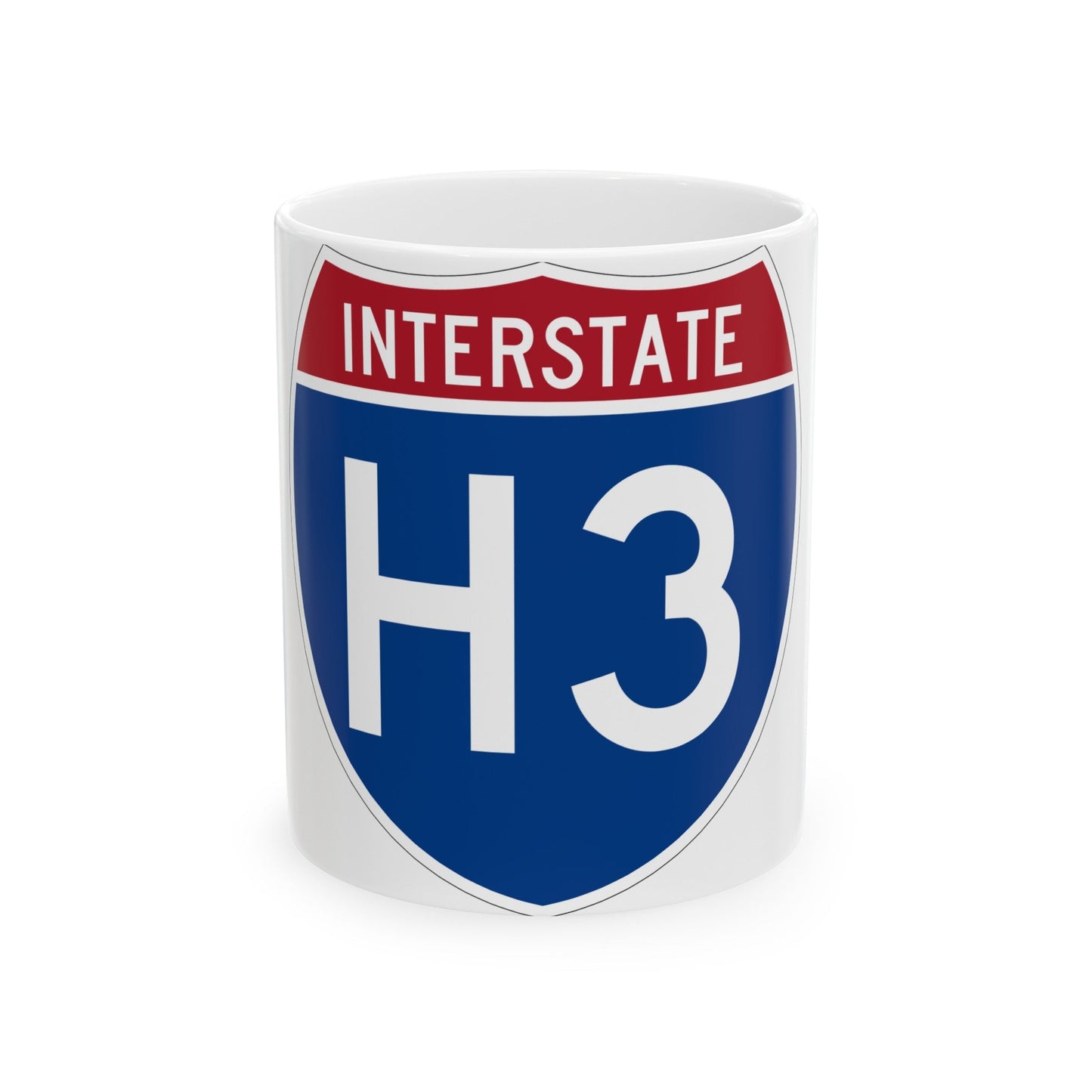 Interstate H3 (U.S. Highways) White Coffee Mug-11oz-The Sticker Space