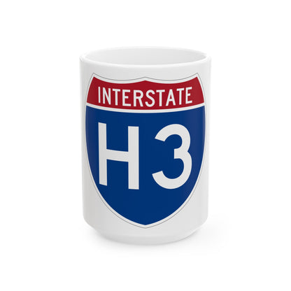 Interstate H3 (U.S. Highways) White Coffee Mug-15oz-The Sticker Space