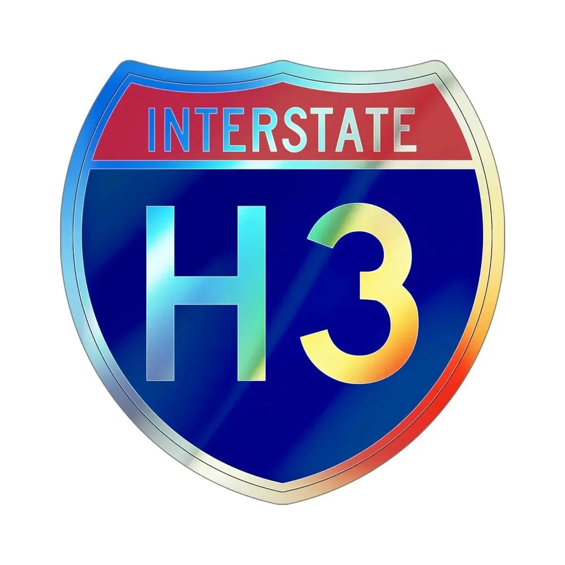 Interstate H3 (U.S. Highways) Holographic STICKER Die-Cut Vinyl Decal - The Sticker Space
