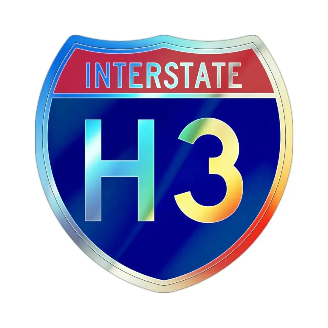 Interstate H3 (U.S. Highways) Holographic STICKER Die-Cut Vinyl Decal - The Sticker Space