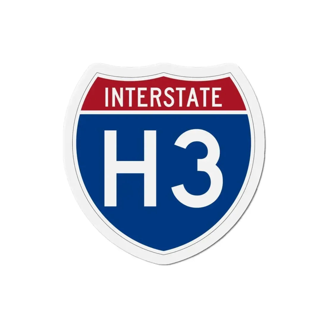 Interstate H3 (U.S. Highways) Refrigerator Magnet 3 Inch - The Sticker Space