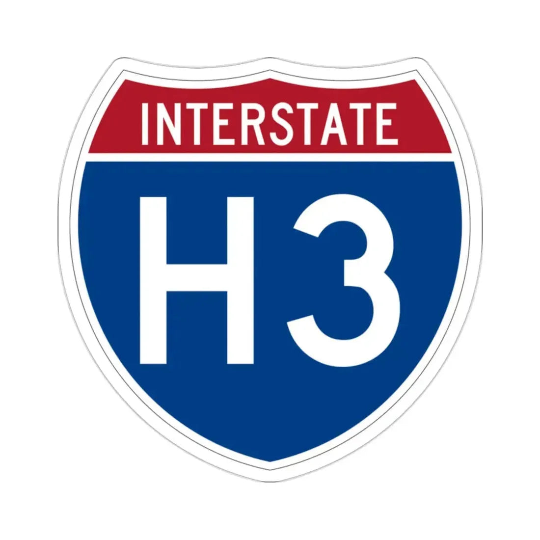 Interstate H3 (U.S. Highways) STICKER Vinyl Die-Cut Decal 2 Inch - The Sticker Space