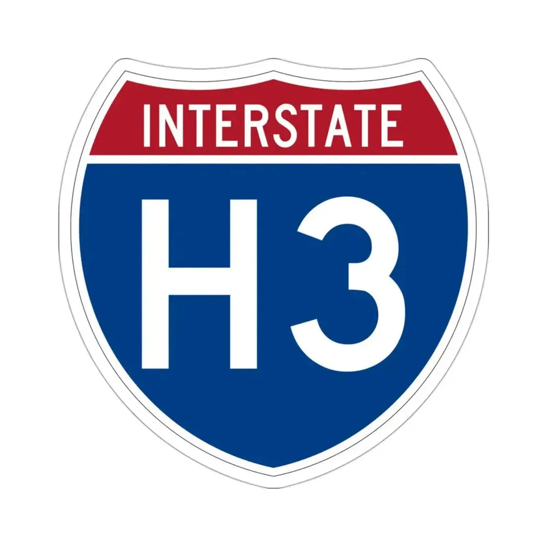 Interstate H3 (U.S. Highways) STICKER Vinyl Die-Cut Decal 3 Inch - The Sticker Space