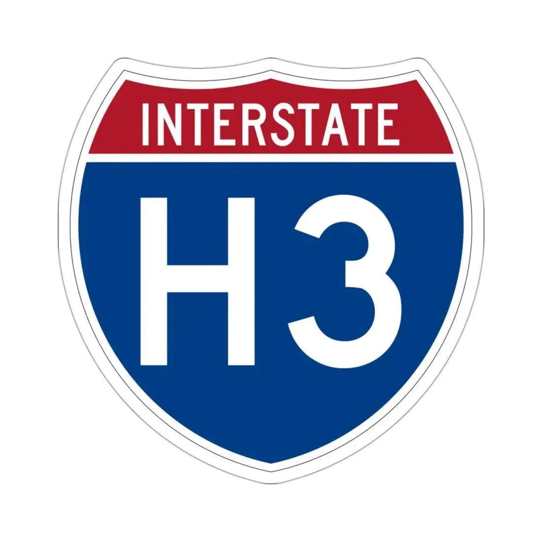 Interstate H3 (U.S. Highways) STICKER Vinyl Die-Cut Decal 3 Inch - The Sticker Space