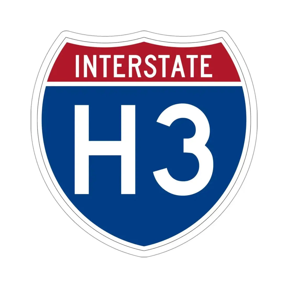 Interstate H3 (U.S. Highways) STICKER Vinyl Die-Cut Decal 4 Inch - The Sticker Space