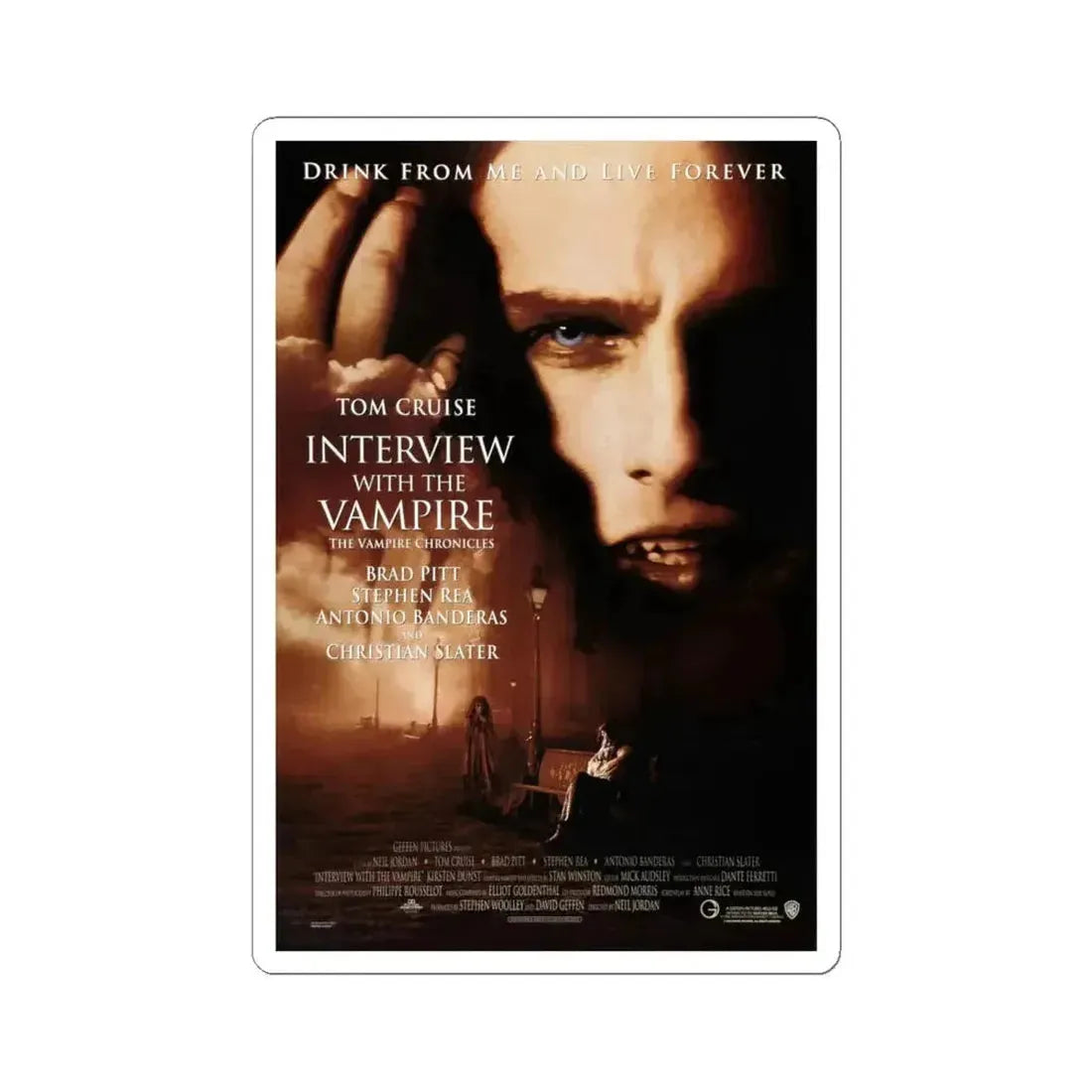 Interview with the Vampire 1994 Movie Poster - STICKER Vinyl Kiss-Cut Decal 6 Inch White - The Sticker Space