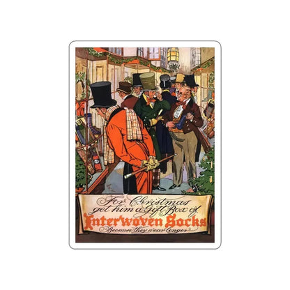 Interwoven Socks, Esquire, January 1934 (Magazine Illustration) STICKER Vinyl Die-Cut Decal White Die-Cut 4 Inch - The Sticker Space