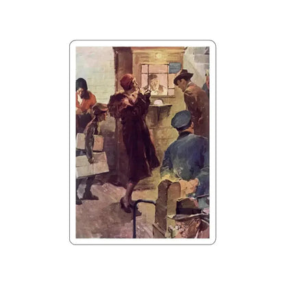 Into the Subway at Evening, Redbook, September 1930 (Magazine Illustration) STICKER Vinyl Die-Cut Decal - The Sticker Space