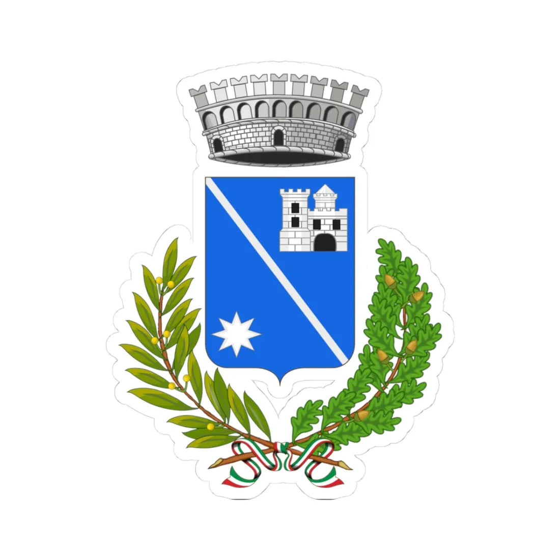 Introd-Stemma (Italy) (Coat of Arms) STICKER Vinyl Kiss-Cut Decal 3 Inch White - The Sticker Space