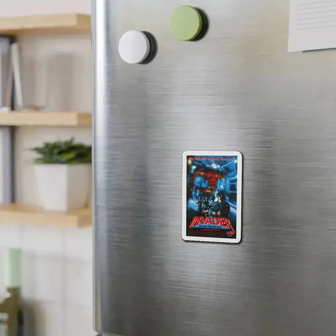 INVADER 1991 Movie Poster - Refrigerator Magnet - The Sticker Space