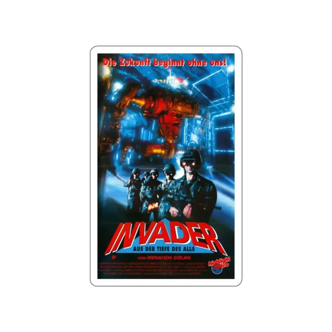 INVADER 1991 Movie Poster STICKER Vinyl Die-Cut Decal 2 Inch - The Sticker Space
