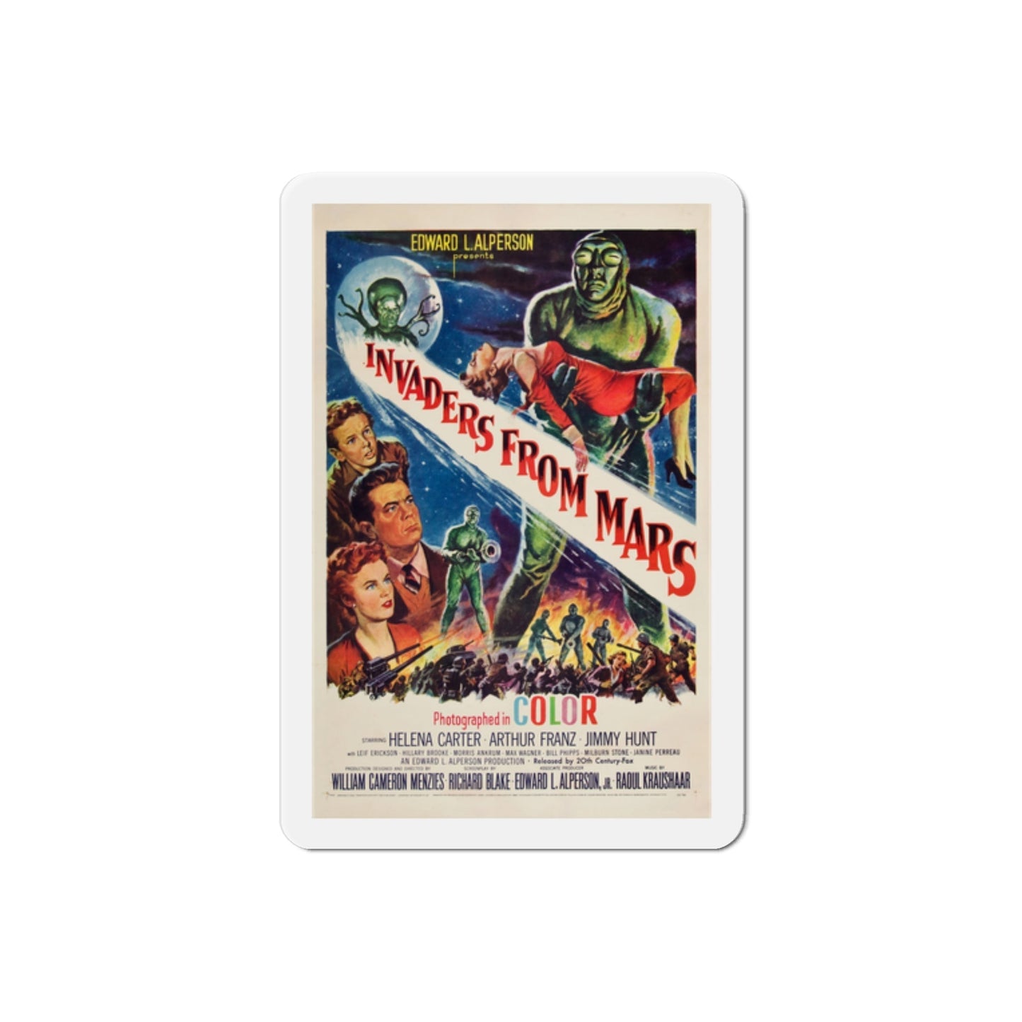 Invaders From Mars 1953 Movie Poster Die-Cut Magnet-2 Inch-The Sticker Space