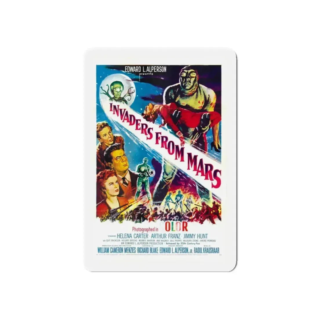 INVADERS FROM MARS 1953 Movie Poster - Refrigerator Magnet 3 Inch Die-Cut - The Sticker Space