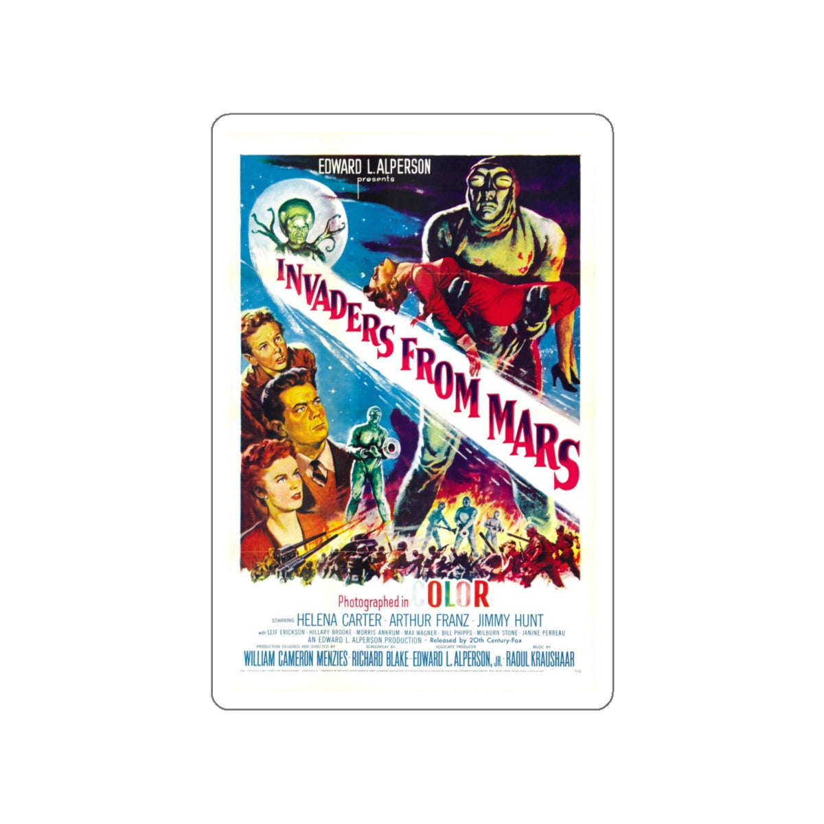 INVADERS FROM MARS 1953 Movie Poster STICKER Vinyl Die-Cut Decal-6 Inch-The Sticker Space