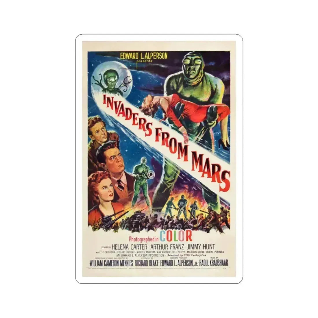 Invaders From Mars 1953 Movie Poster - STICKER Vinyl Kiss-Cut Decal 6 Inch White - The Sticker Space