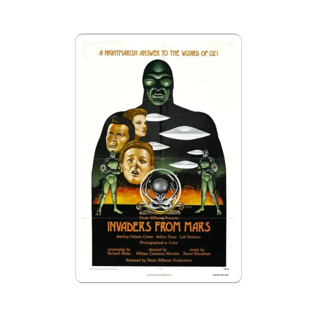 INVADERS FROM MARS (2) 1953 Movie Poster - STICKER Vinyl Kiss-Cut Decal 2 Inch White - The Sticker Space