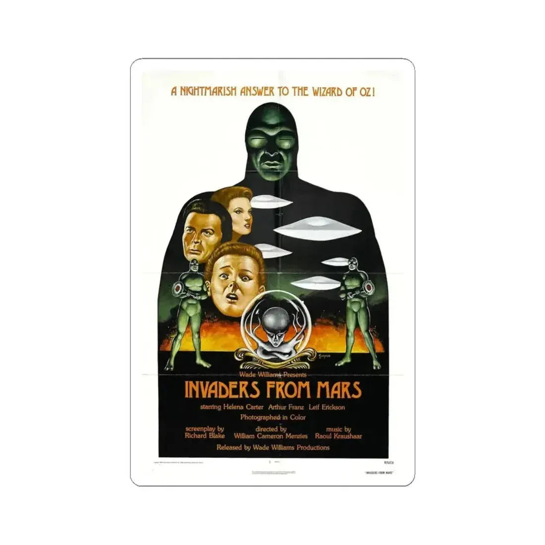 INVADERS FROM MARS (2) 1953 Movie Poster - STICKER Vinyl Kiss-Cut Decal 6 Inch White - The Sticker Space