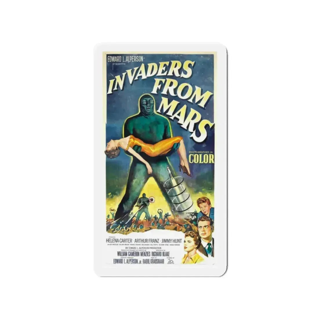 INVADERS FROM MARS (3) 1953 Movie Poster - Refrigerator Magnet 2 Inch Die-Cut - The Sticker Space