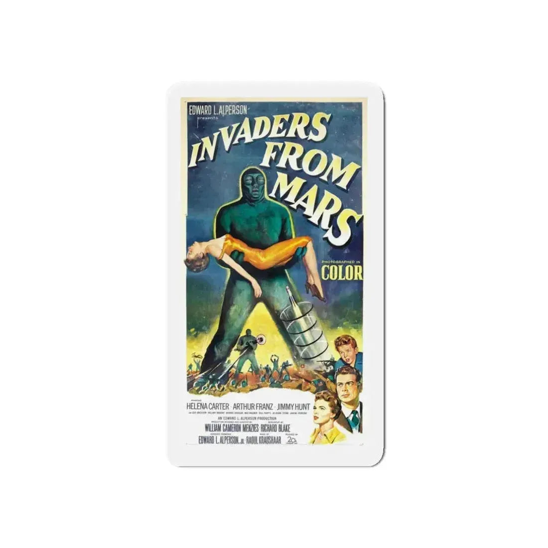 INVADERS FROM MARS (3) 1953 Movie Poster - Refrigerator Magnet 3 Inch Die-Cut - The Sticker Space