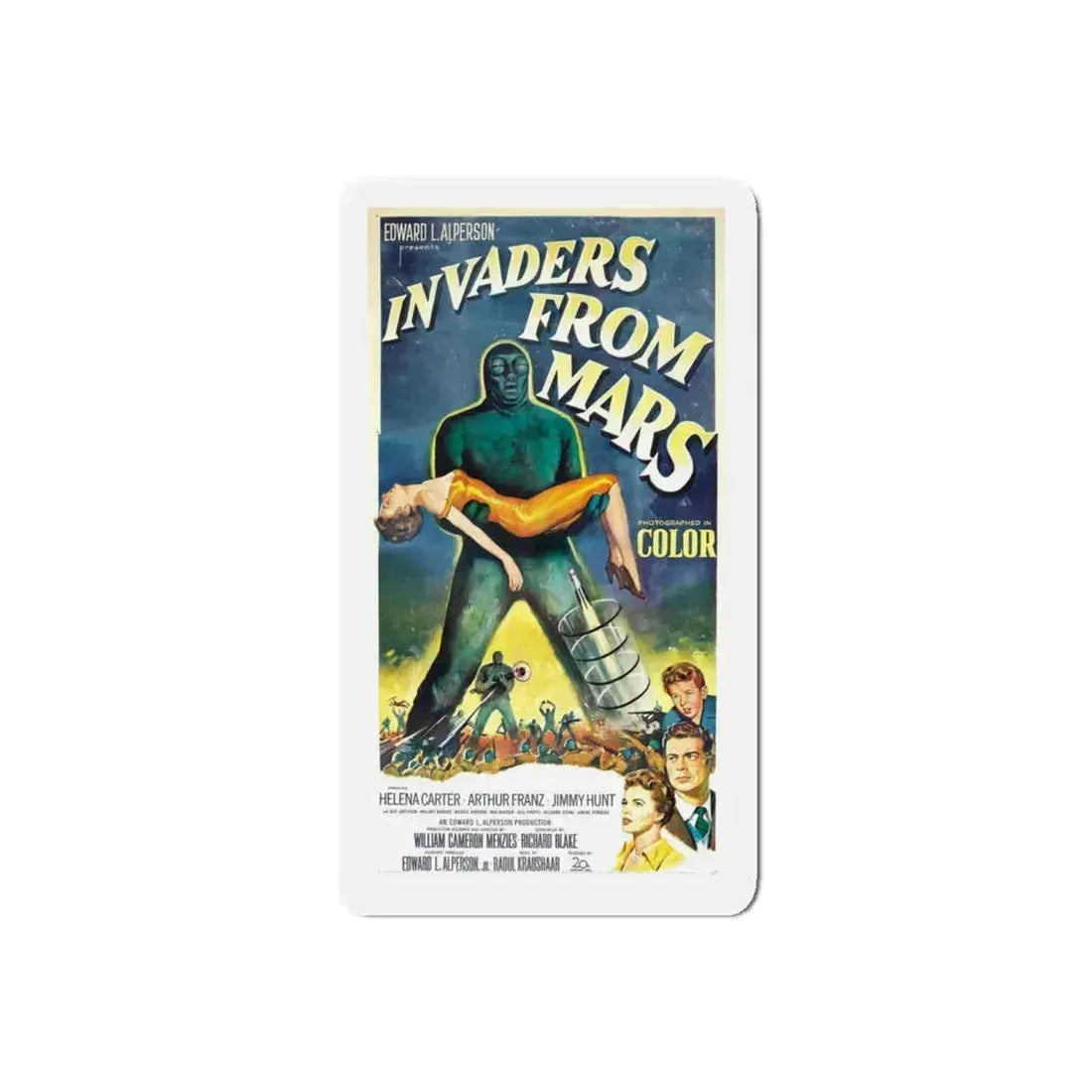 INVADERS FROM MARS (3) 1953 Movie Poster - Refrigerator Magnet 5 Inch Die-Cut - The Sticker Space