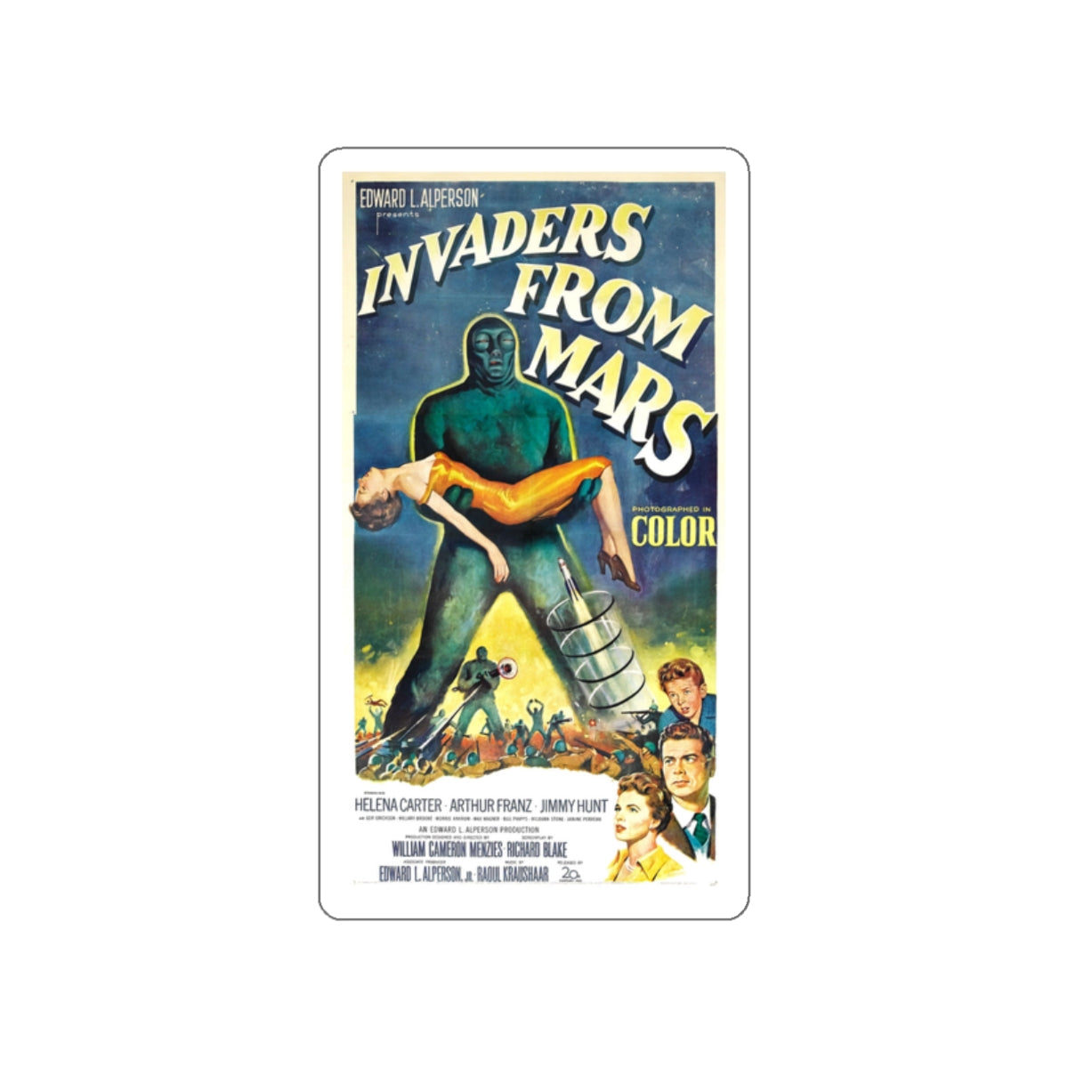 INVADERS FROM MARS (3) 1953 Movie Poster STICKER Vinyl Die-Cut Decal-2 Inch-The Sticker Space