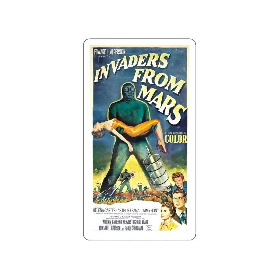 INVADERS FROM MARS (3) 1953 Movie Poster STICKER Vinyl Die-Cut Decal 4 Inch - The Sticker Space