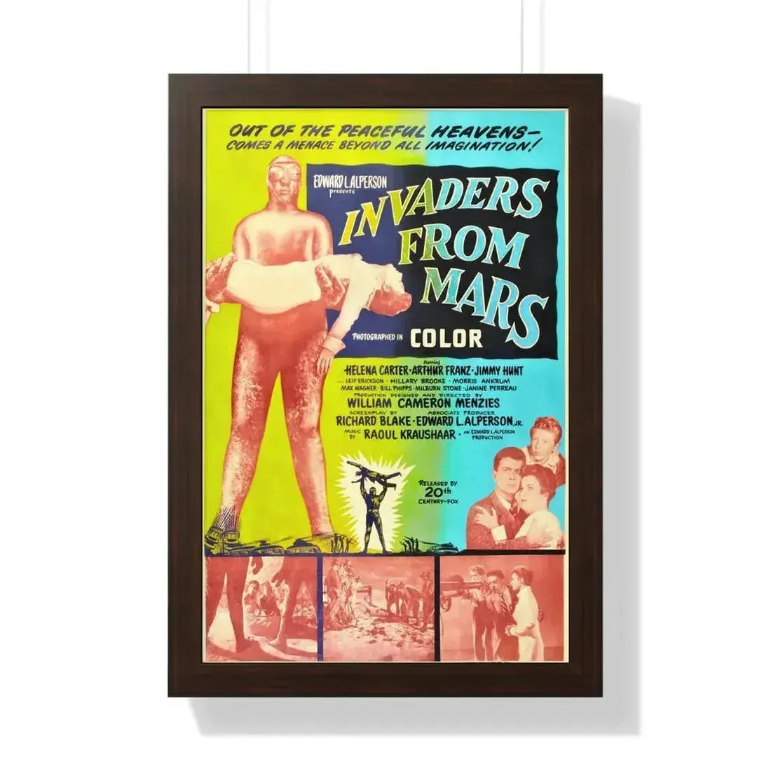 INVADERS FROM MARS (4) 1953 - Framed Movie Poster 16″ x 24″ Walnut - The Sticker Space