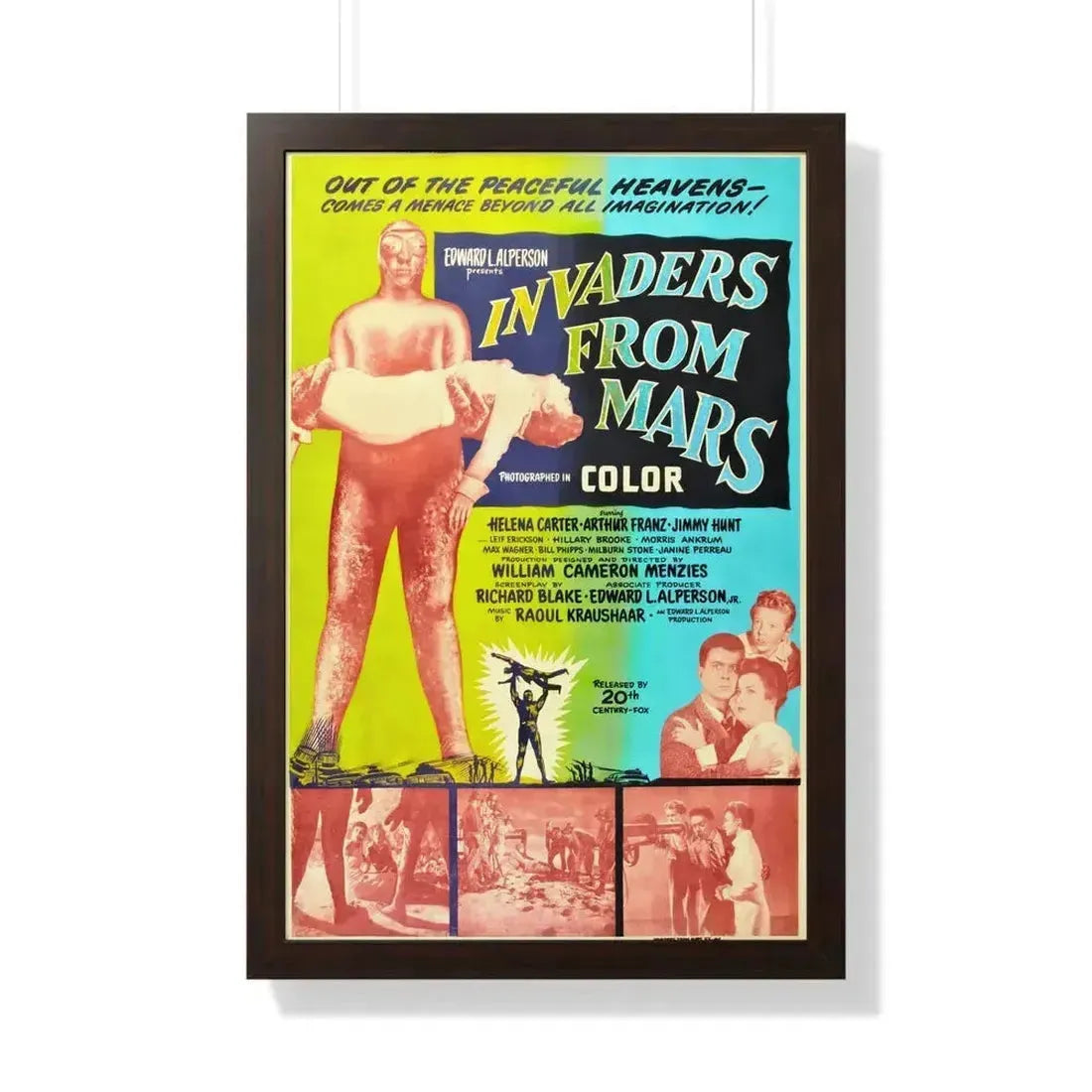 INVADERS FROM MARS (4) 1953 - Framed Movie Poster 20" x 30" Walnut - The Sticker Space