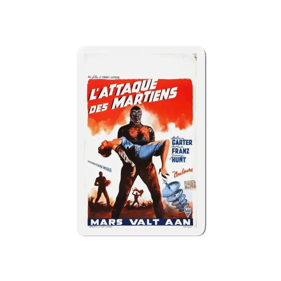 INVADERS FROM MARS (BELGIAN) 1953 Movie Poster - Refrigerator Magnet 5 Inch Die-Cut - The Sticker Space