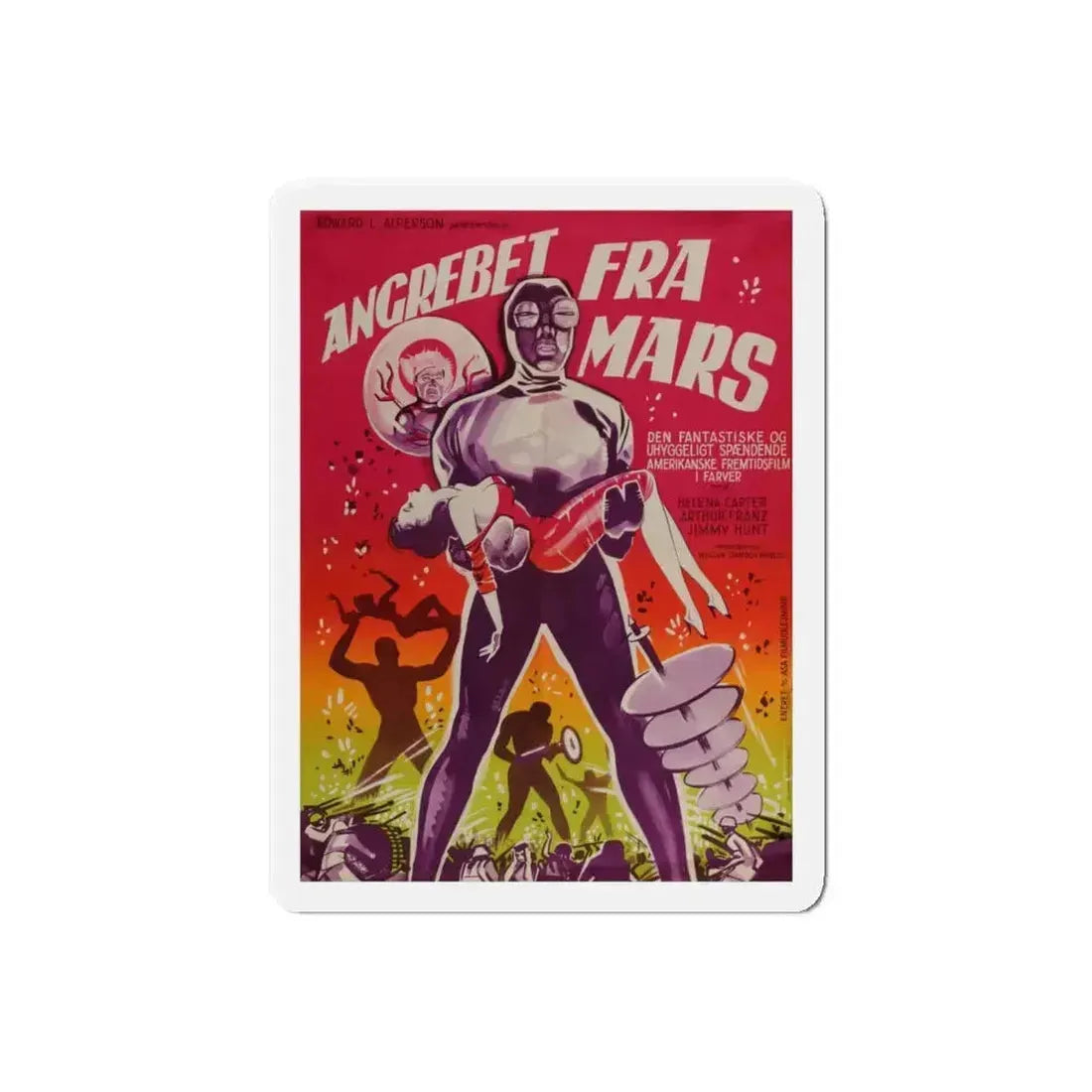 INVADERS FROM MARS (DANISH) 1953 Movie Poster - Refrigerator Magnet 6 Inch Die-Cut - The Sticker Space