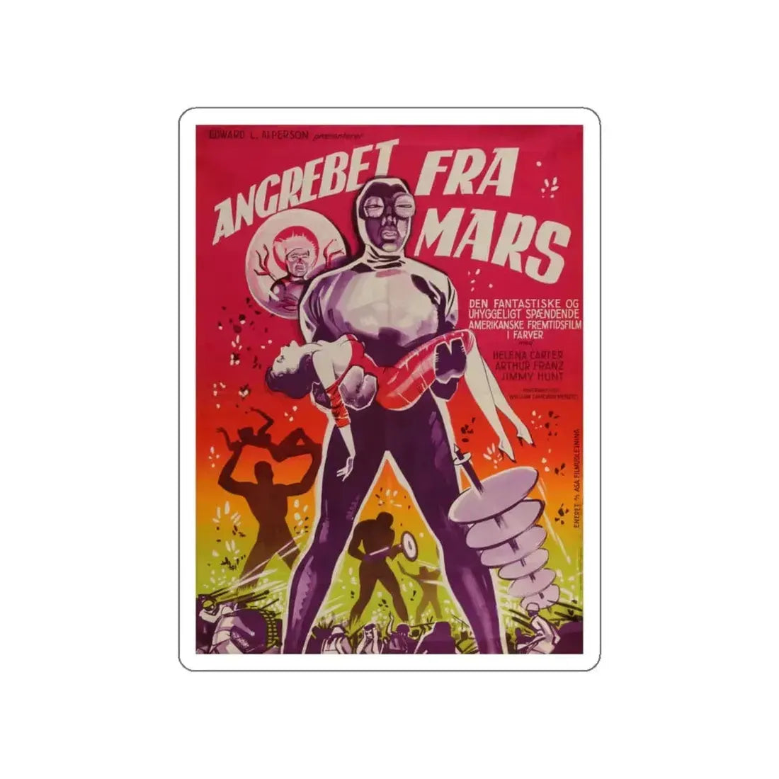 INVADERS FROM MARS (DANISH) 1953 Movie Poster STICKER Vinyl Die-Cut Decal 6 Inch - The Sticker Space